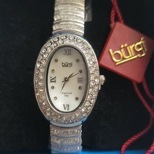Ladies Burgi bracelet watch w/ diamond dial